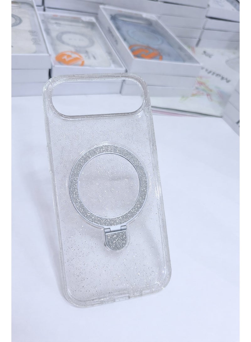 جراب شحن لاسلكي مغناطيسي شفاف لامع لهاتف iPhone 17 Air - غطاء كريستالي شفاف لامع، حماية رفيعة مقاومة للصدمات، آمن لإشارة 5G، حماية للكاميرا، ظهر مقاوم للخدش - Image 3